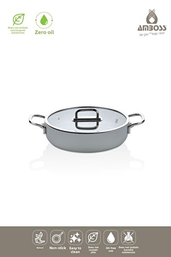 Amboss Sera Nova Ceramic Fireproof Non-Stick Flat Pot 28 cm – Gray