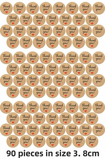 ENGINPRINT 90 Kraft Heart Thank You Tags