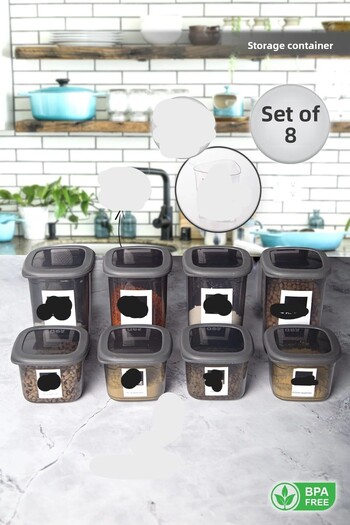 Online Kapında 8-Pack Unbreakable Square Food Storage Container Smoked