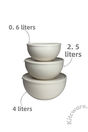 Kitcware Set of 3 Round, Food and Storage Container