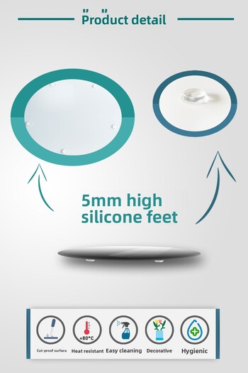 Decorita Glass Presentation Stand| Stark Marble Look| Diameter 32cm