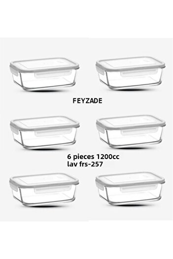 LAV Fresco Lockable Storage Container Set 1200Cc Rectangular White Lid (Frs-257)