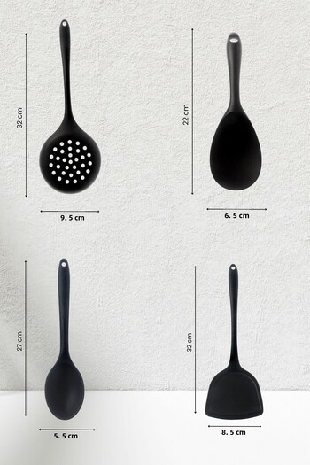 rubihome Set of 10 Black Kitchen Utensils