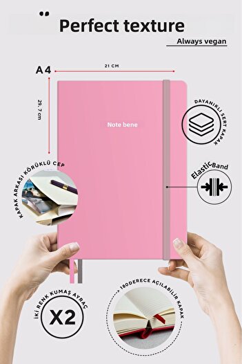 Victoria's Journals Nota Bene Premium Hard Cover Notebook, 21x29 cm, Striped