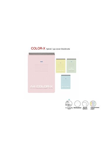 Gıpta Color-x A4 80 Sheets Lined Top Spiral Notebook