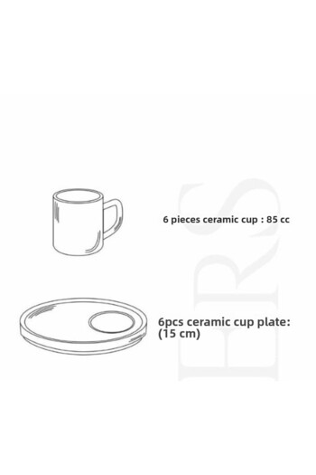 Erbaşlar Love Bırd Black Series 12 Piece Luxury Ceramic Coffee Cup Set Turkish Coffee Cup