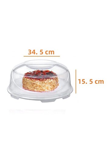 Üçsan Plastik Cake Jar and Pastry Jar Locked Lid Cake Jar 7 Lt. Cream