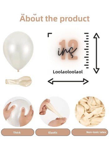 Mielibon Set of 10 Metallic White Balloons – 12 Inch Glittering Balloons, Indoor Party Decoration