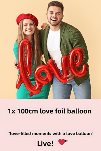 Baloncu Dede Red Heart Balloon Romantic Set Anniversary Valentine's Day Marriage Proposal Supplies and Ornaments