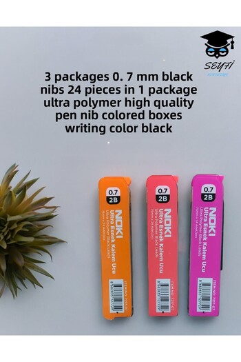 SEYFİKİRTASİYE 3 PACK 0.7 MM BLACK TIP 24 PIECES IN 1 PACK ULTRA POLYMER HIGH QUALITY COLOR BOX WRITTEN BLACK