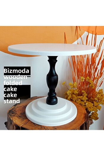 bizizmoda Cake Stand Wooden Leg Folded Presentation Serving Stand Cake Cake Stand Organizer