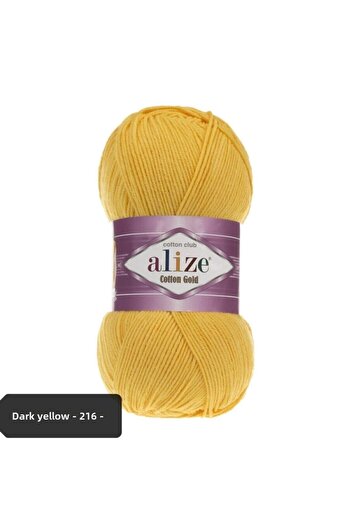 Alize Coton Gold Amigurumi Knitting Thread 100gr Hand Knitting Thread Color Code-dark Yellow 216- Cotton+acrylic