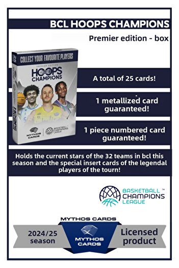 Mythos Cards صندوق بطاقات الألعاب BCL Hoops Champions Premier Edition