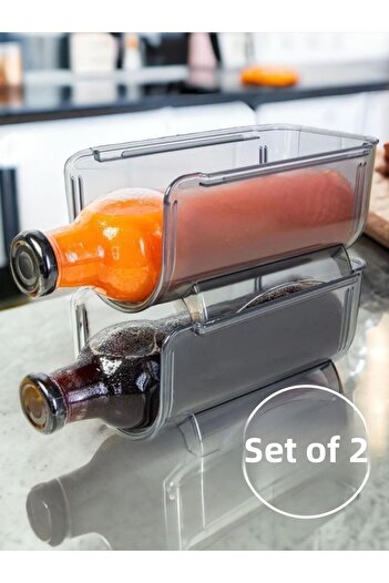 Bayev 2 Pieces of In-Cabinet Bottle Organizer - Addable Set of 2 Refrigerator Organizer