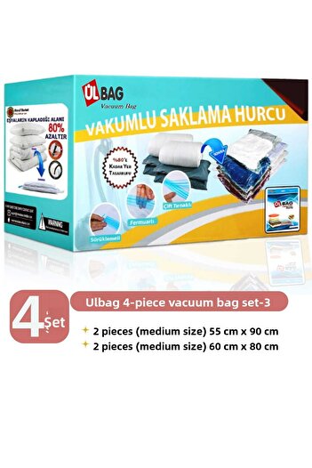 ÜLBAG Set of 4 Vacuum Bags (2 Medium + 2 Medium Size) Vacuum Bag, Vacuum Bag