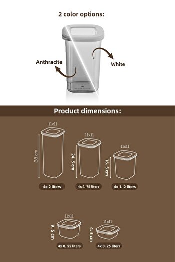 Vienev Silicone Covered Pulses Storage Container with Label 20' Anthracite