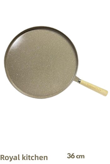 ThermoAD 36 cm Mink Pancake Pan - Granite Casting, Wooden Handle