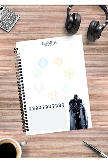 mertfigur Genshin Capitona Anime Spiral Notebook A5 (50 Sheets)