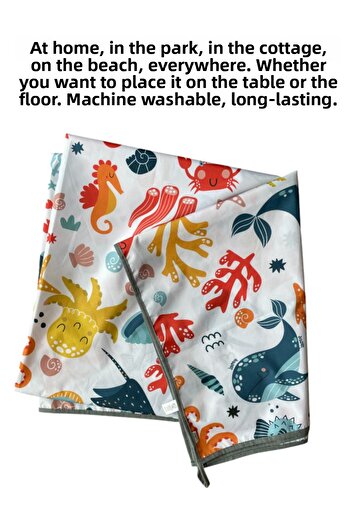 yorni Ocean 145X100Cm Liquid Proof Multi-Purpose Cover, for Use on or on the Ground, Machine Washable