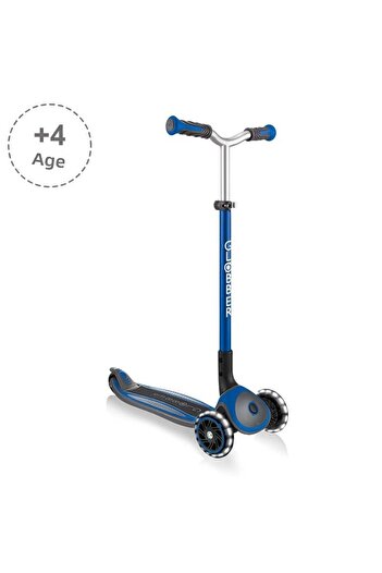 Globber Master Lighted Foldable Scooter - Navy Blue