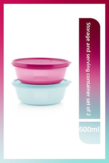 Tupperware Refrigerator Storage and Food Serving Container Set of 2 600 ml