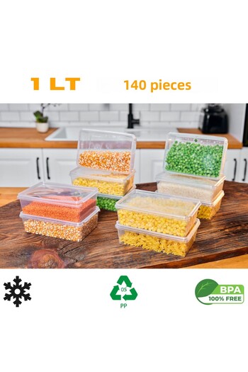SUPERPUP Storage Container *140 Pieces* 1 Liter Self-Cover Freezer Kitchen Food Container Not Airable