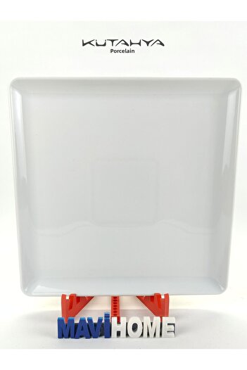 Kütahya Porselen 27 cm Square White Porcelain Boat Plate - Single