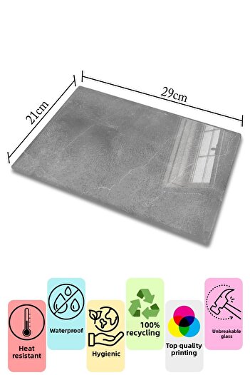 Postifull Glass Cutting Board, Chopping Board, Aesthetic Marble Pattern, Thick and Tempered Unbreakable Glass, 21*30cm