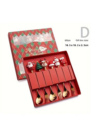 ge living New Year's Themed Gold Sweet Fork Spoon Set