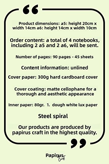 Craft 2 Unlined Spiral Notebook - A5, Steel Spiral, 90 Sheets, Hard Cardboard Cover
