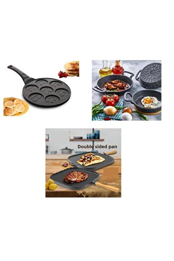 Emr züccaciye Eda 5 Li Granite Cast Iron Sauna - Pancake - Pancake Pan Set Dowry Set