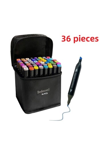 Dodocool Touch Marker Art Double Tip 36 Piece Pen Set Premium Painting Pen with Bag