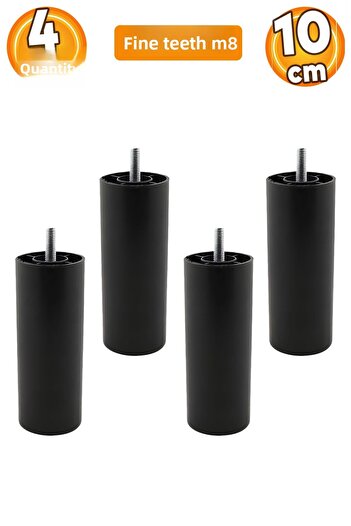 Badem10 Mobilier Canapea Fotoliu Baza Upgrade M8 Șuruburi Dinți Fini Suport Picior Picioare Negru 10cm 4buc