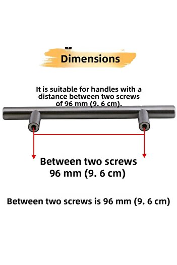 Badem10 Mia Mojan (96 mm - 9.6 cm) Inox Metal Furniture Kitchen Drawer Cabinet Cabinet Handle Handle Handles