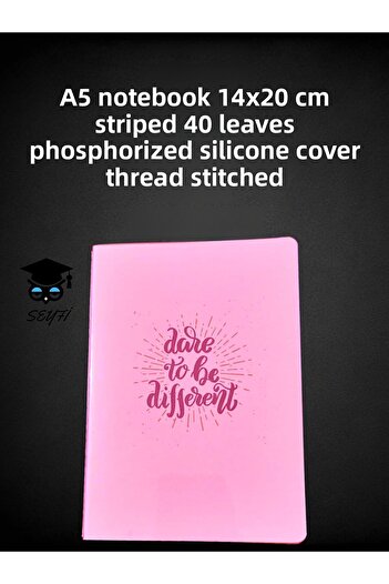 SEYFİKİRTASİYE A5 NOTEBOOK 14X20 CM STRIPED 40 SHEETS PHOSPHORIZED SILICONE COVER THREAD STITCHED