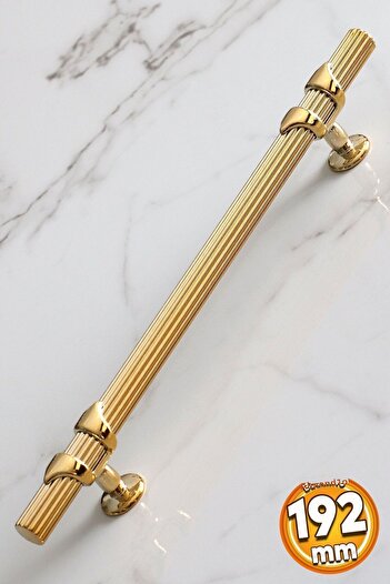 Badem10 192 mm Gold Metal Handle - Kitchen Drawer and Door Handles