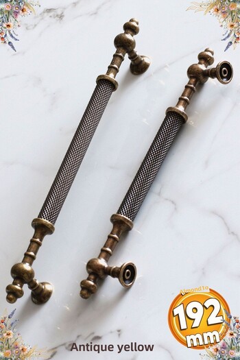 Badem10 Spruce Antique Antique Yellow Metal 192 mm Furniture Kitchen Drawer Cabinet Cabinet Handle Handle Handles