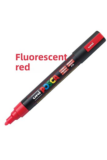 Uni Posca Fluorescent Red Marker - 5m (1.8-2.5mm) PC-5M