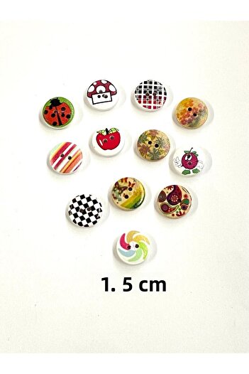 karantuhafiye Baby Button / Wooden Baby Button Model 2 / 10 Pieces / # 6