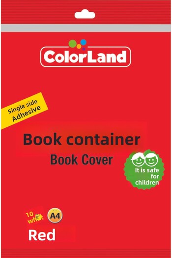 Colorland Book Container 10 Pieces Transparent Red Single Sided Adhesive