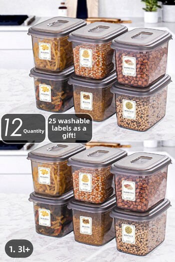 Porsima 1.3 Liter 12-Piece Storage Container with Diamond Label - Pulses Storage Container - Food Storage Container Set