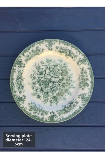 Pinkev Porcelain 24,5cm Serving Plate Dish Set for 6 People - Rosabella