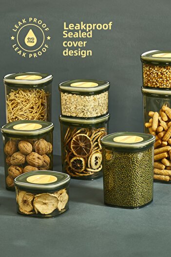 Eva Mia Green Locko 0.7LT Leak Proof Storage Container - 6x Food and Pulses Container
