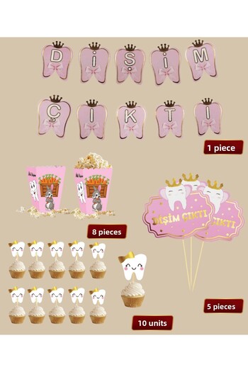 Big Party My Tooth Came Out Pink Themed Party Set 24 Pieces