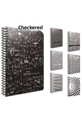 Gıpta Hope Spiral Cardboard Cover Notebook 18,5x26 80yp Checkered