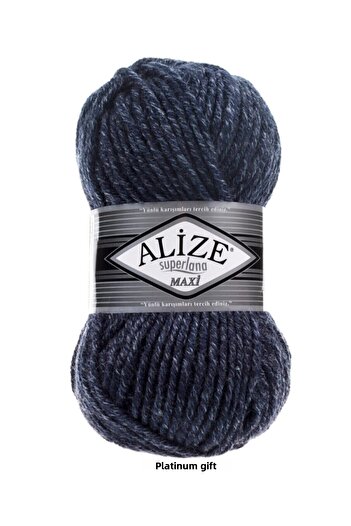 Alize ( 5 Τεμάχια ) Superlana Maxi 805 Ποικίλα Μπλε Χειροποίητα Πλεκτά Νήματα Γιλέκο Ζακέτα Κλωστή Κασκόλ Πουλόβερ