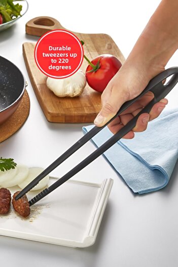 WAPPA Practical Fireproof Non-Stick Hard Plastic Tweezer Tongs Durable Up to 220 Degrees Tweezer Tongs
