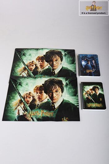Harry Potter Dekomus with Licensed Harry Potter 2Pcs Briefcase and 2Pcs Spiralli A6 Lined Notebook / Bl