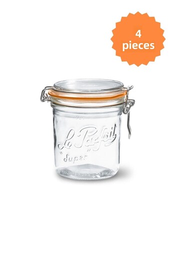 Le Parfait Super Terrines Glass Jar with Clip/Seal 750ml (4 Pieces)