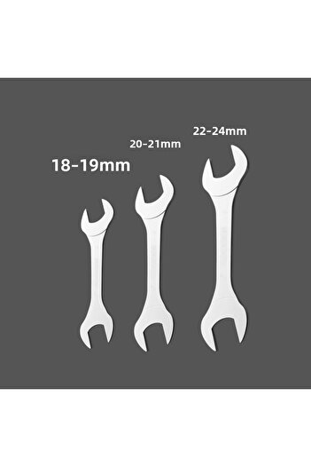 DUTRIEUX 3PCS(18-24mm) 3pcs Hi-Spec Thin Open End Wrench Set Ultra-thin Flat wrench Tool Multi-Function doubl